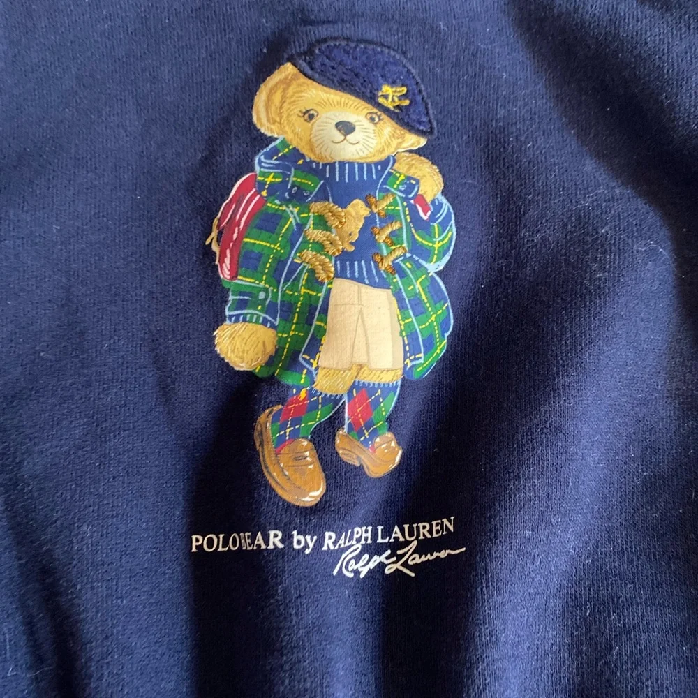 Ralph Lauren Infant Dress 12 months Navy Blue Long Sleeve  Sweat Shirt Dress